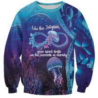 Polynesia Jellyfish Memorial Personalised Sweatshirt Infinity Jellies Polynesian Pattern