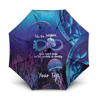 Polynesia Jellyfish Memorial Personalised Umbrella Infinity Jellies Polynesian Pattern