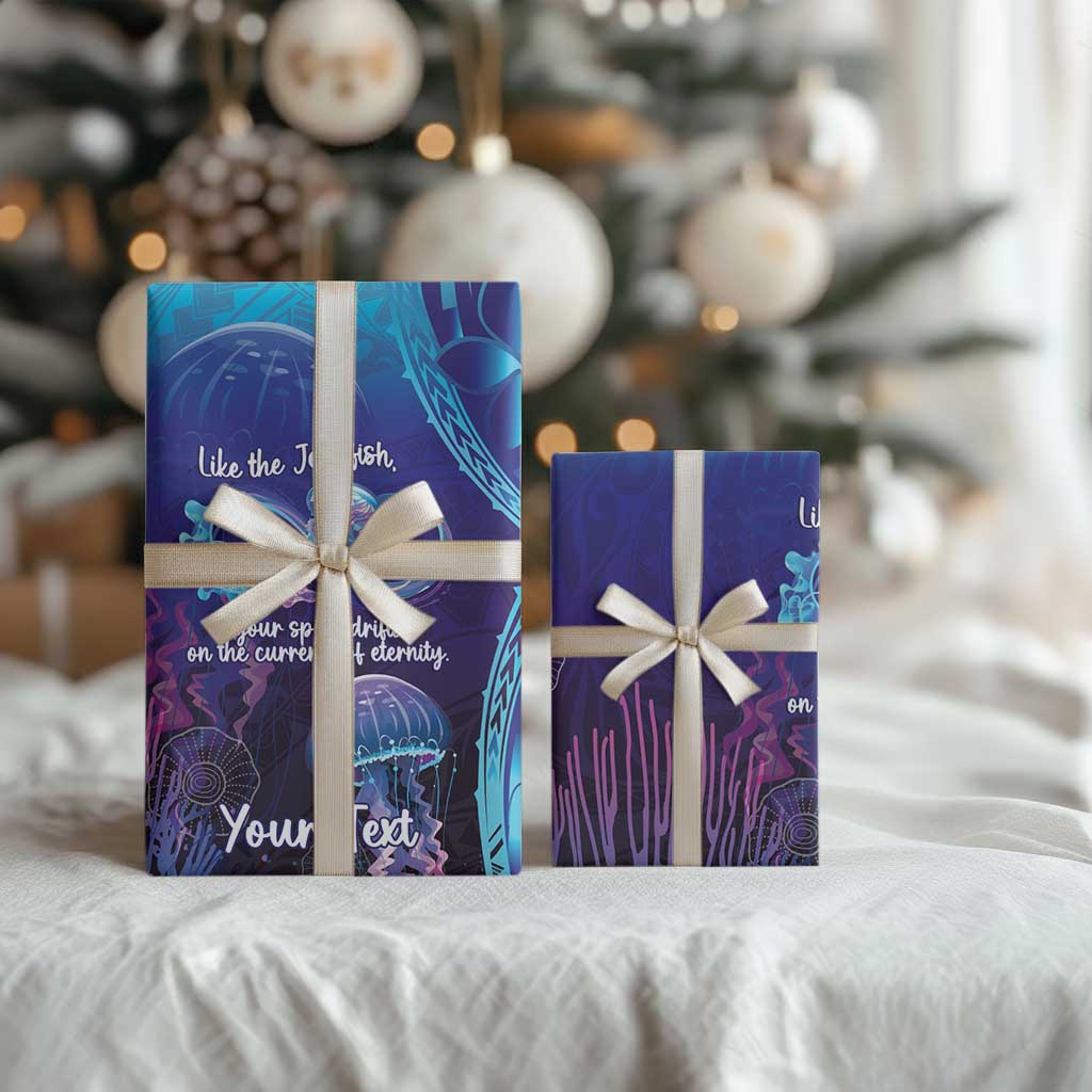 Polynesia Jellyfish Memorial Personalised Wrapping Paper Infinity Jellies Polynesian Pattern