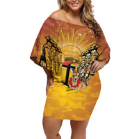 Australia And New Zealand ANZAC Family Matching Off Shoulder Short Dress and Hawaiian Shirt Aussie Kangaroo With Aotearoa Kiwi Lest We Forget