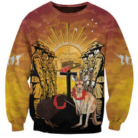 Australia And New Zealand ANZAC Sweatshirt Aussie Kangaroo With Aotearoa Kiwi Lest We Forget