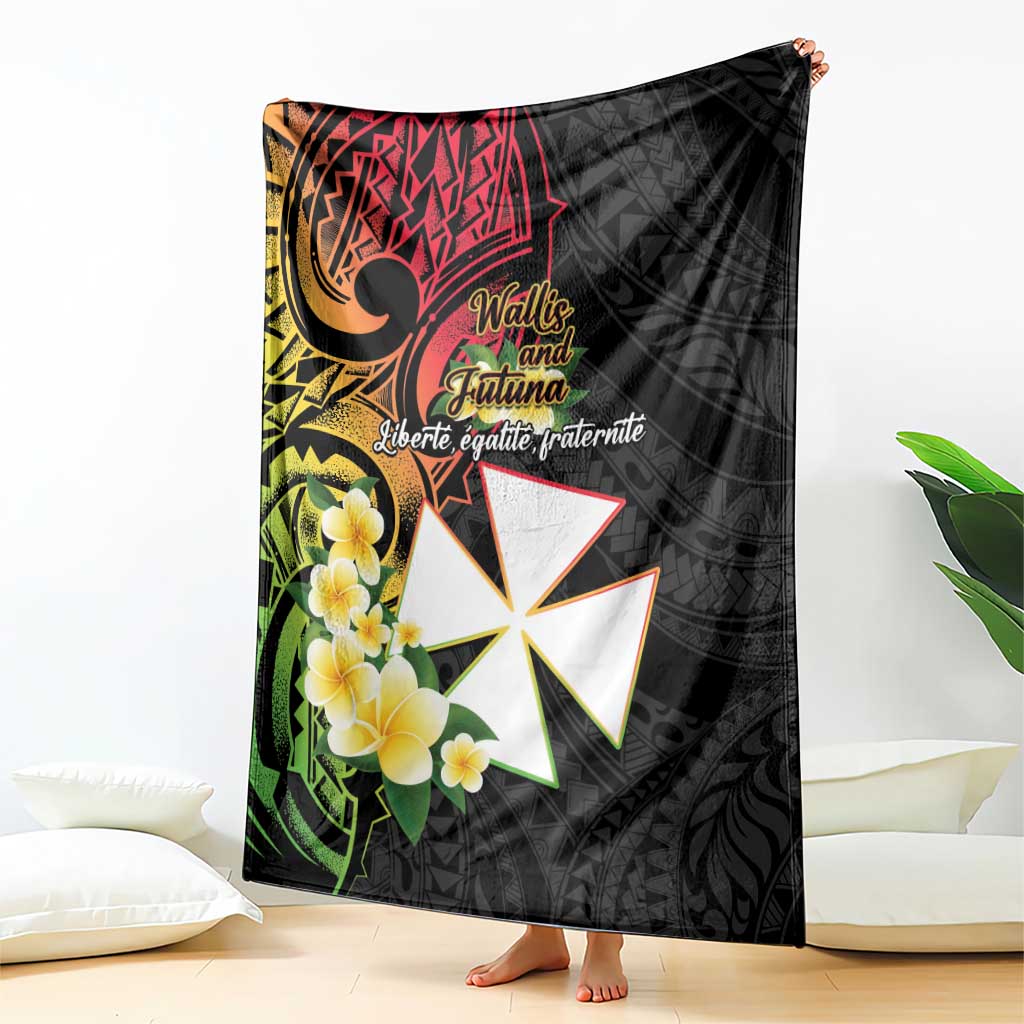 Wallis and Futuna Victory Day Blanket Liberty Equality Fraternity Polynesian Plumeria