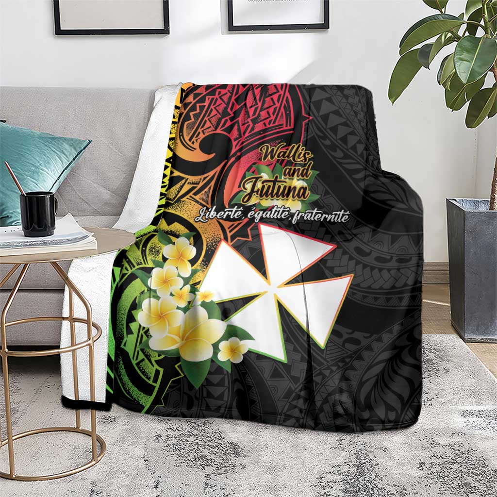Wallis and Futuna Victory Day Blanket Liberty Equality Fraternity Polynesian Plumeria
