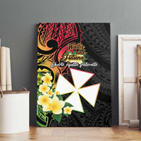 Wallis and Futuna Victory Day Canvas Wall Art Liberty Equality Fraternity Polynesian Plumeria