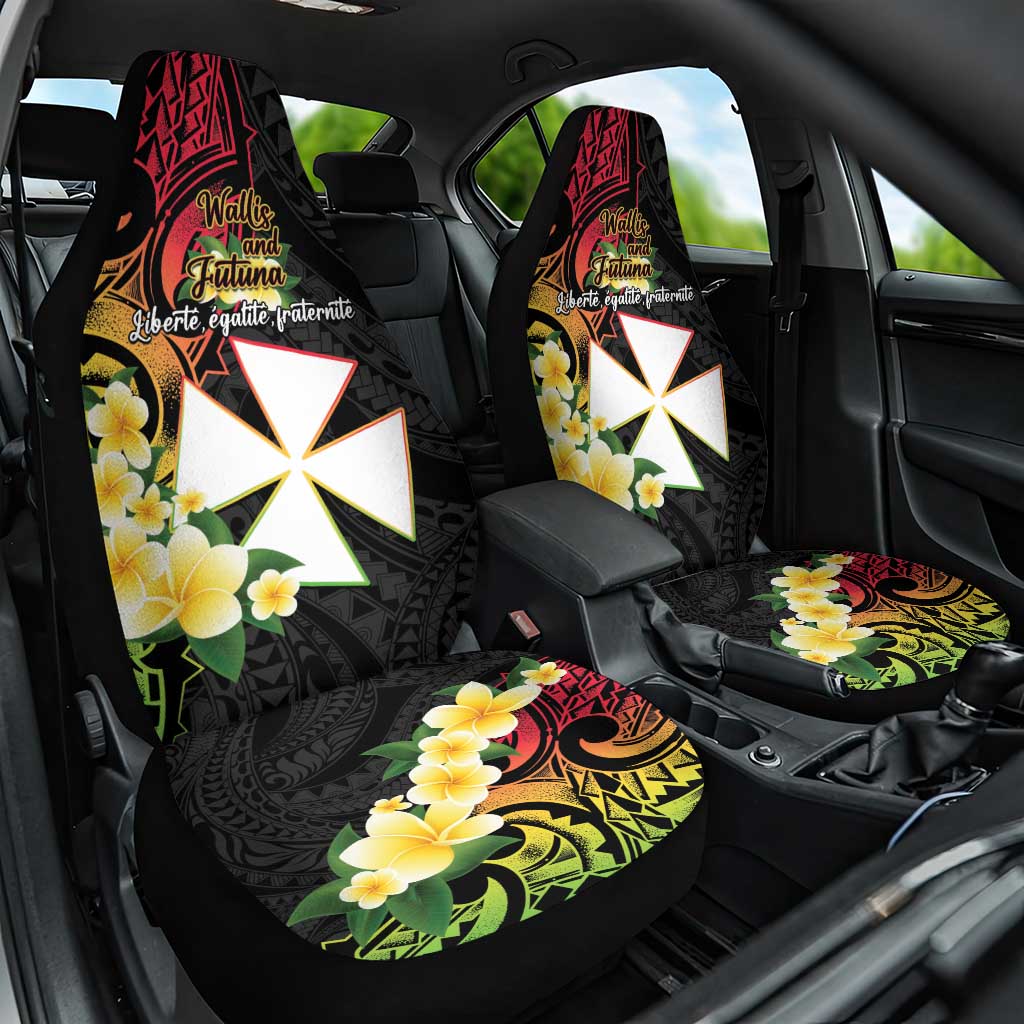 Wallis and Futuna Victory Day Car Seat Cover Liberty Equality Fraternity Polynesian Plumeria