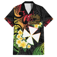 Wallis and Futuna Victory Day Family Matching Off The Shoulder Long Sleeve Dress and Hawaiian Shirt Liberty Equality Fraternity Polynesian Plumeria