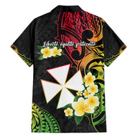 Wallis and Futuna Victory Day Family Matching Puletasi and Hawaiian Shirt Liberty Equality Fraternity Polynesian Plumeria