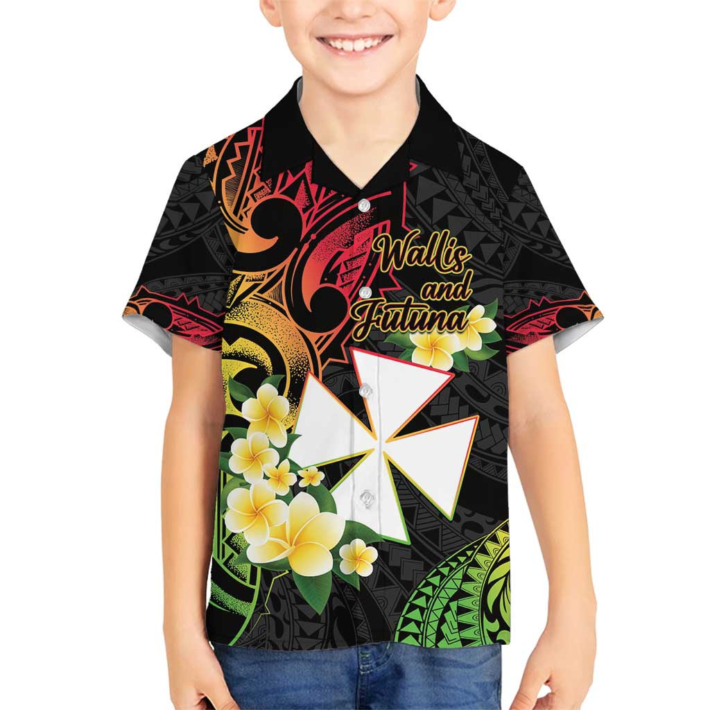 Wallis and Futuna Victory Day Family Matching Puletasi and Hawaiian Shirt Liberty Equality Fraternity Polynesian Plumeria