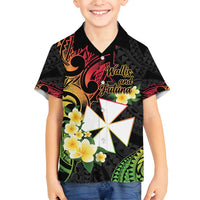 Wallis and Futuna Victory Day Family Matching Puletasi and Hawaiian Shirt Liberty Equality Fraternity Polynesian Plumeria