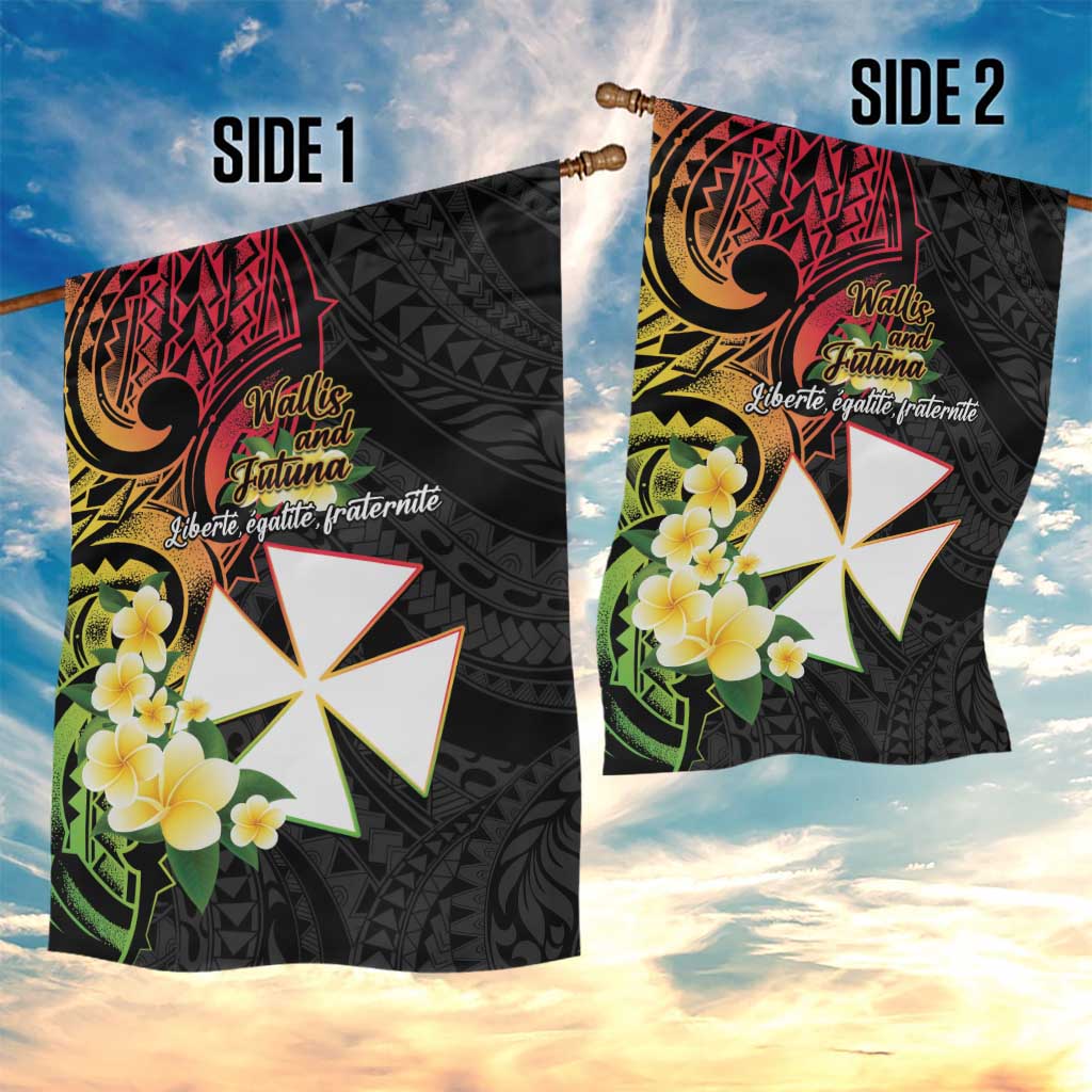 Wallis and Futuna Victory Day Garden Flag Liberty Equality Fraternity Polynesian Plumeria