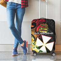 Wallis and Futuna Victory Day Luggage Cover Liberty Equality Fraternity Polynesian Plumeria