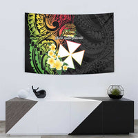 Wallis and Futuna Victory Day Tapestry Liberty Equality Fraternity Polynesian Plumeria