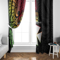 Wallis and Futuna Victory Day Window Curtain Liberty Equality Fraternity Polynesian Plumeria