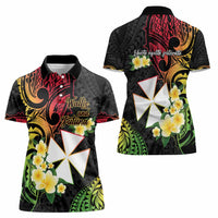 Wallis and Futuna Victory Day Women Polo Shirt Liberty Equality Fraternity Polynesian Plumeria