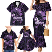 Personalised Fibromyalgia Awareness Month Family Matching Mermaid Dress and Hawaiian Shirt Fibro Warrior Strength In Every Struggle