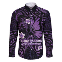 Personalised Fibromyalgia Awareness Month Family Matching Off The Shoulder Long Sleeve Dress and Hawaiian Shirt Fibro Warrior Strength In Every Struggle