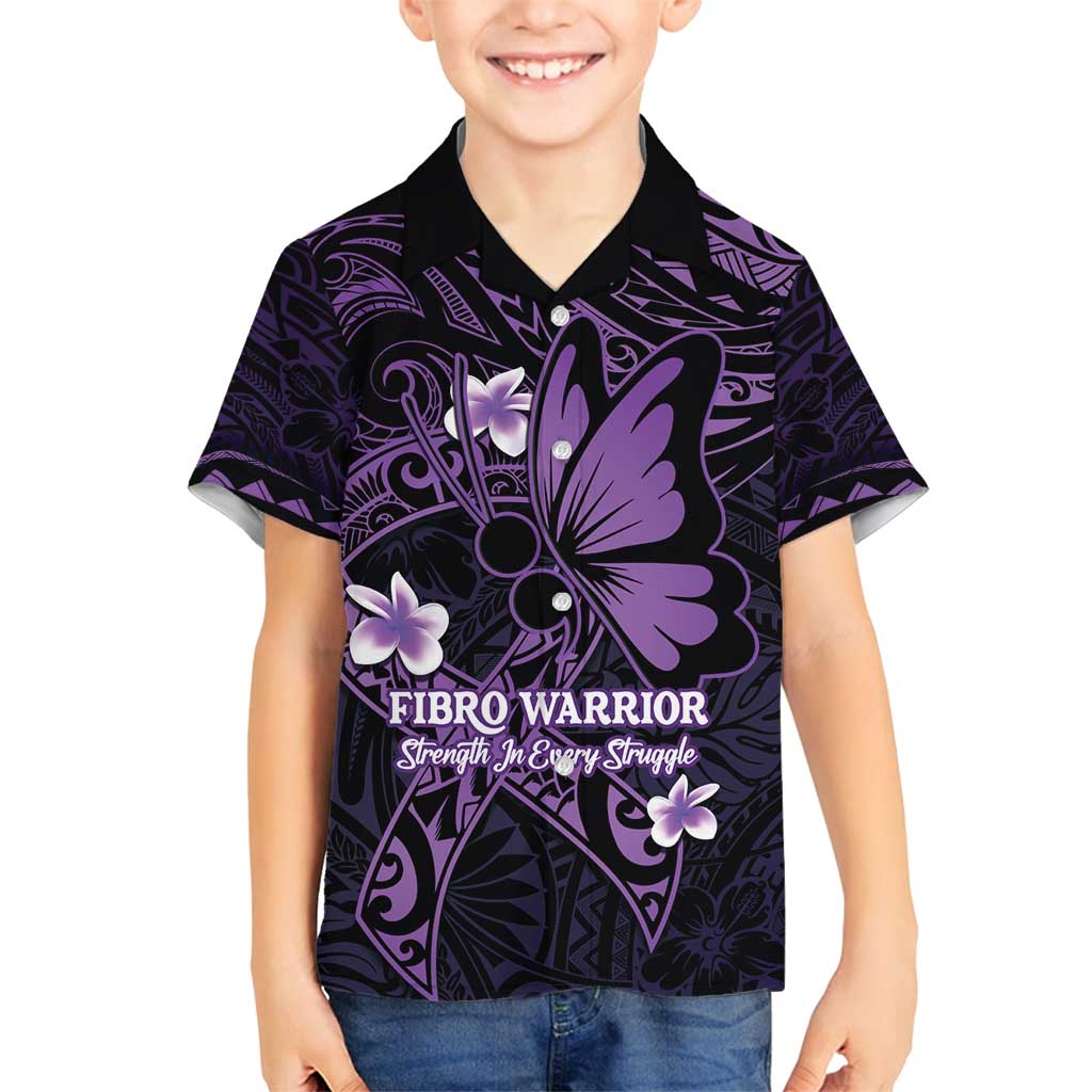 Personalised Fibromyalgia Awareness Month Family Matching Puletasi and Hawaiian Shirt Fibro Warrior Strength In Every Struggle