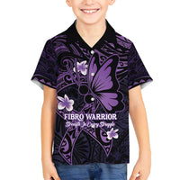 Personalised Fibromyalgia Awareness Month Family Matching Puletasi and Hawaiian Shirt Fibro Warrior Strength In Every Struggle
