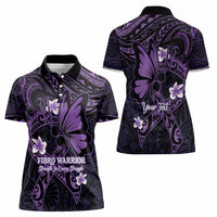 Personalised Fibromyalgia Awareness Month Women Polo Shirt Fibro Warrior Strength In Every Struggle