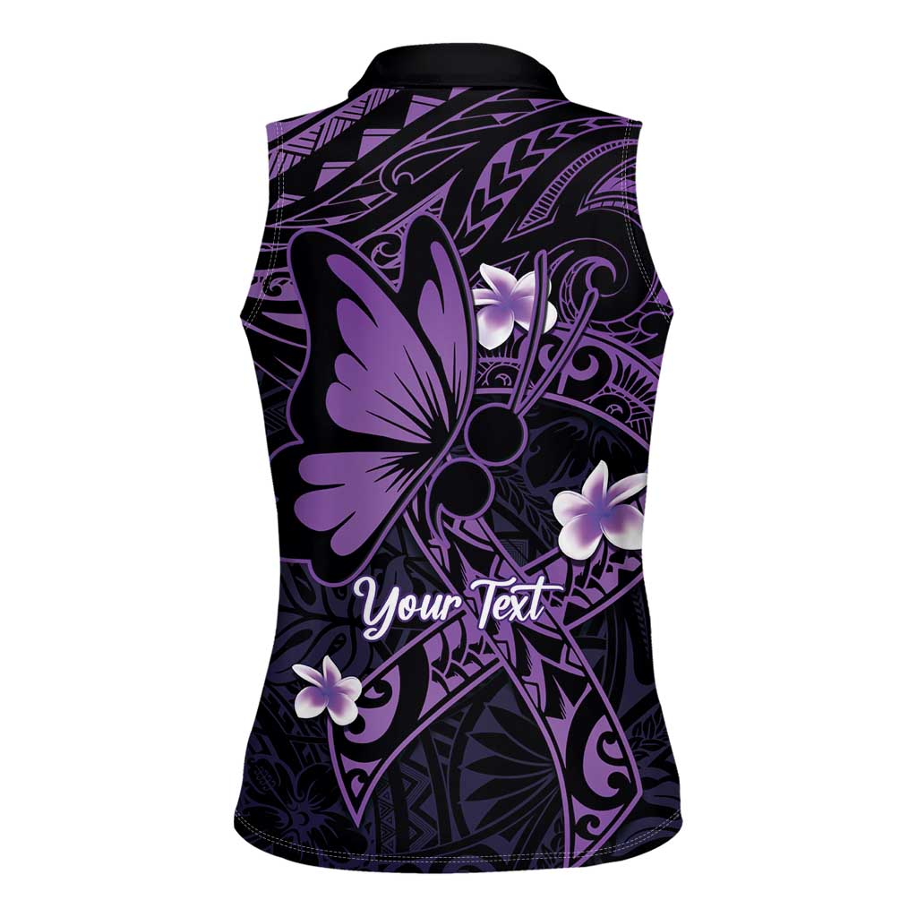 Personalised Fibromyalgia Awareness Month Women Sleeveless Polo Shirt Fibro Warrior Strength In Every Struggle