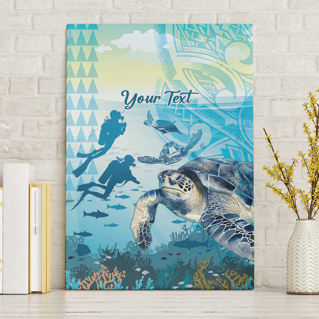 Personalized Snorkeling Hawaii Canvas Wall Art Ocean Lover Hawaiian Kakau Honu Turtle