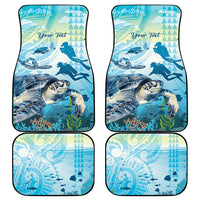 Personalized Snorkeling Hawaii Car Mats Ocean Lover Hawaiian Kakau Honu Turtle
