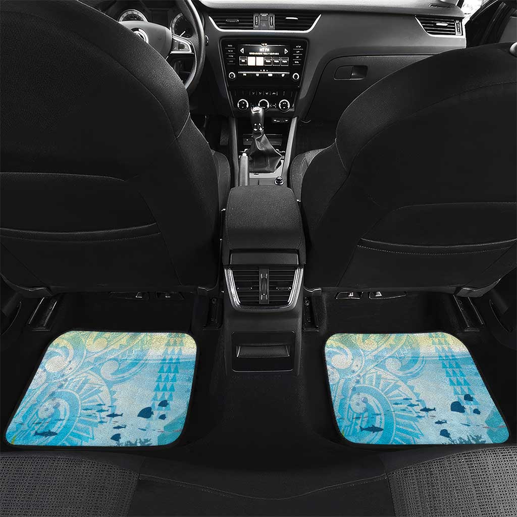 Personalized Snorkeling Hawaii Car Mats Ocean Lover Hawaiian Kakau Honu Turtle