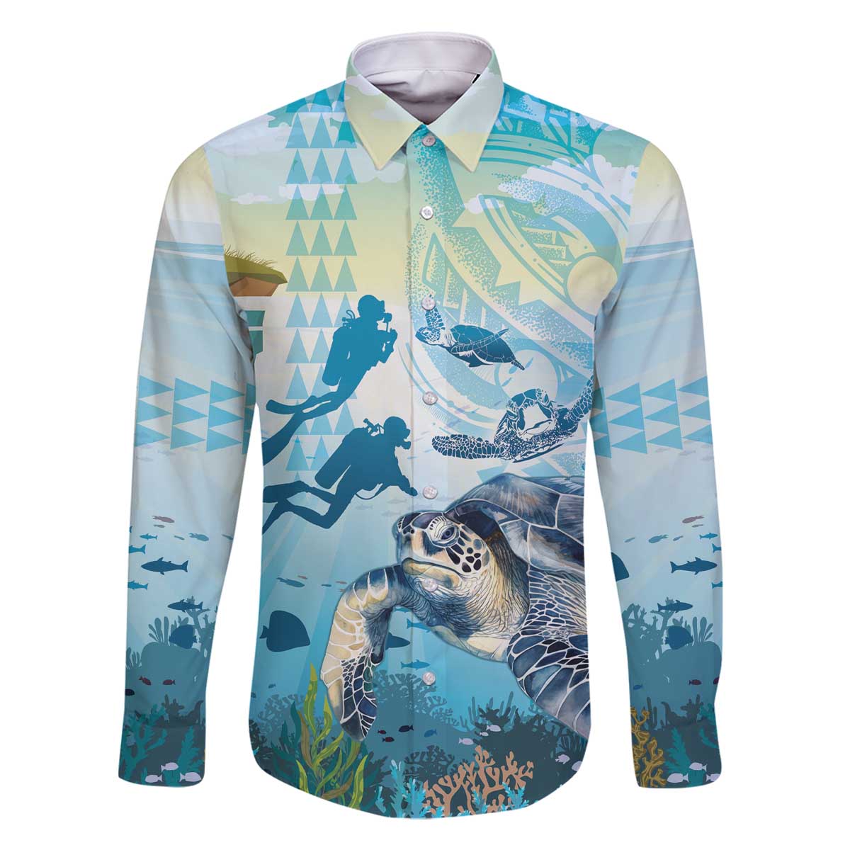 Personalized Snorkeling Hawaii Family Matching Off The Shoulder Long Sleeve Dress and Hawaiian Shirt Ocean Lover Hawaiian Kakau Honu Turtle