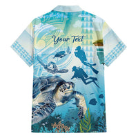 Personalized Snorkeling Hawaii Family Matching Off Shoulder Short Dress and Hawaiian Shirt Ocean Lover Hawaiian Kakau Honu Turtle