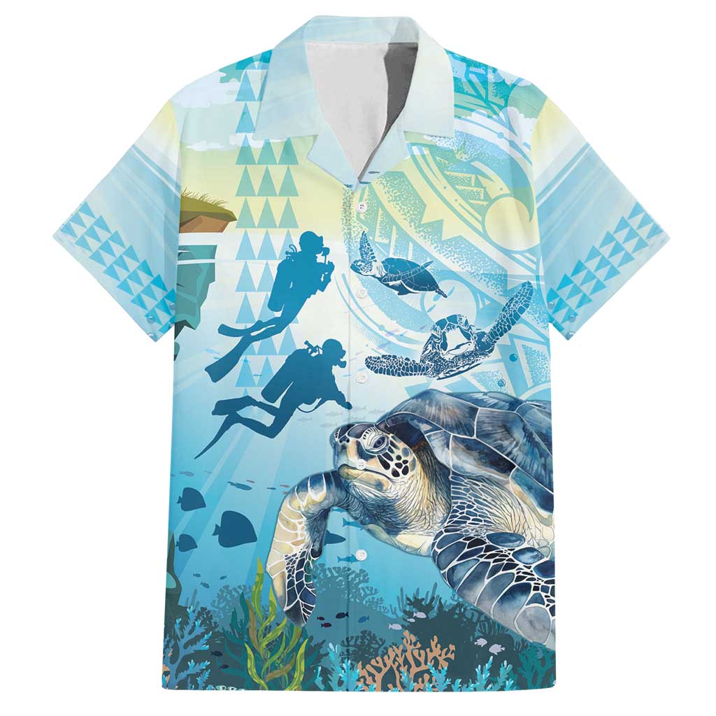 Personalized Snorkeling Hawaii Family Matching Tank Maxi Dress and Hawaiian Shirt Ocean Lover Hawaiian Kakau Honu Turtle