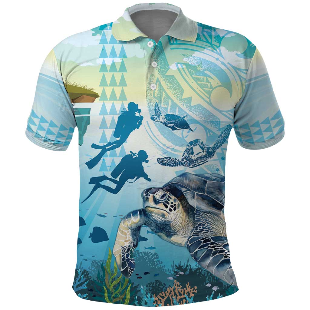 Personalized Snorkeling Hawaii Polo Shirt Ocean Lover Hawaiian Kakau Honu Turtle