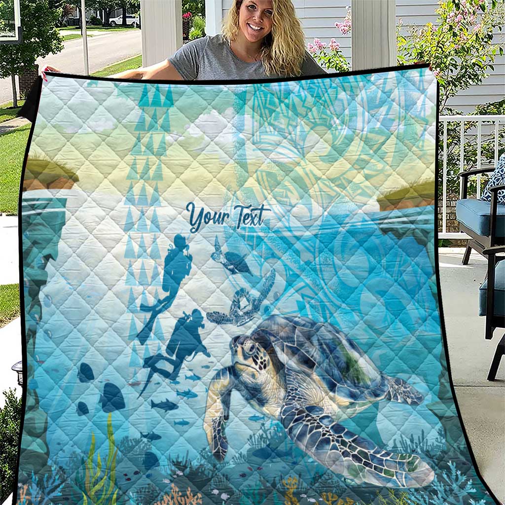 Personalized Snorkeling Hawaii Quilt Ocean Lover Hawaiian Kakau Honu Turtle