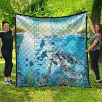 Personalized Snorkeling Hawaii Quilt Ocean Lover Hawaiian Kakau Honu Turtle