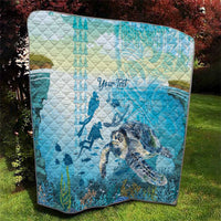 Personalized Snorkeling Hawaii Quilt Ocean Lover Hawaiian Kakau Honu Turtle
