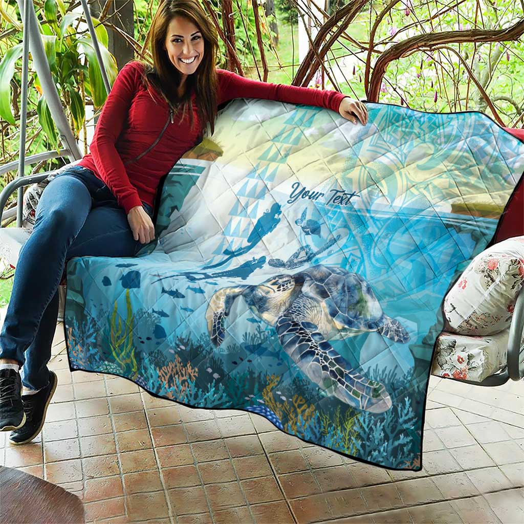 Personalized Snorkeling Hawaii Quilt Ocean Lover Hawaiian Kakau Honu Turtle