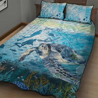Personalized Snorkeling Hawaii Quilt Bed Set Ocean Lover Hawaiian Kakau Honu Turtle
