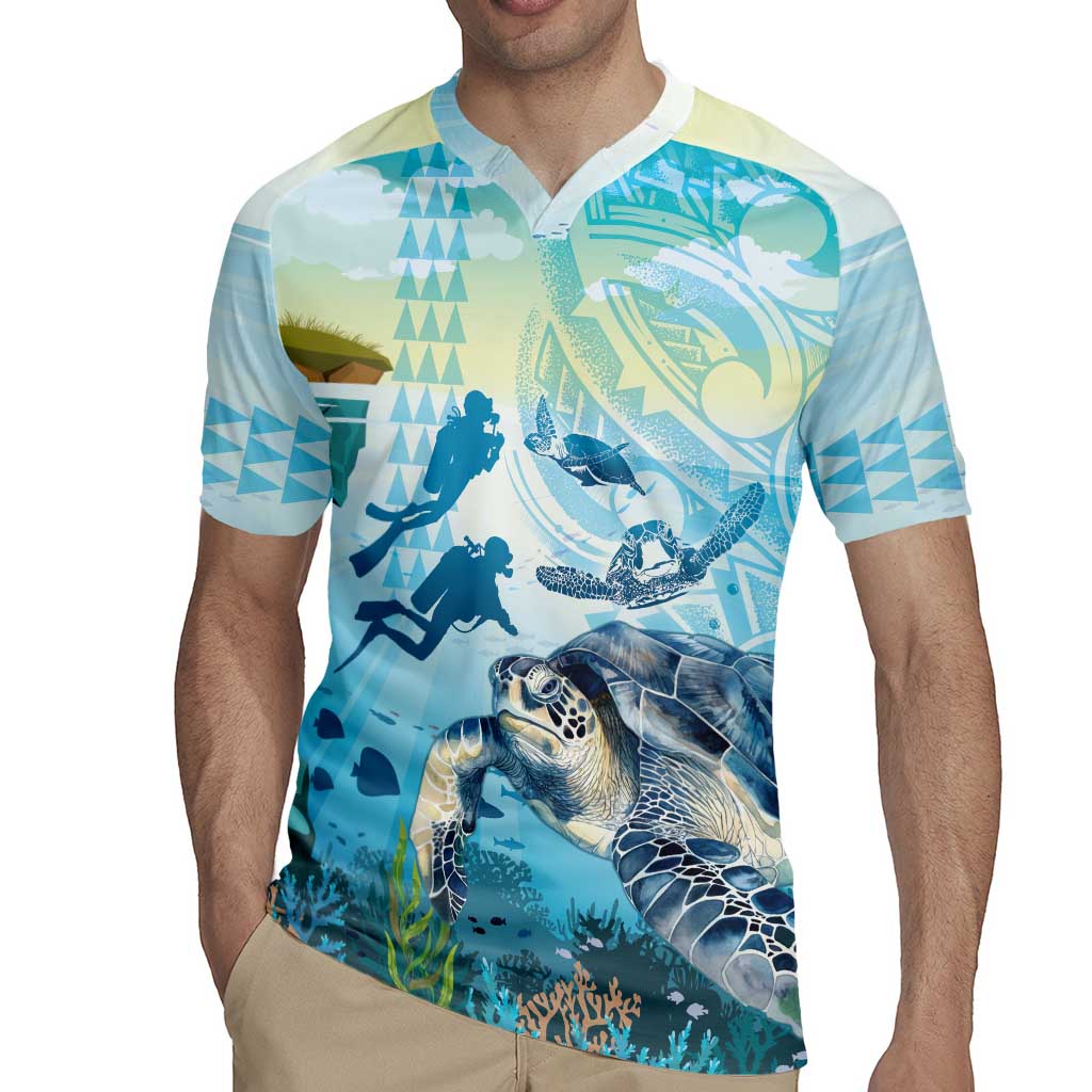 Personalized Snorkeling Hawaii Rugby Jersey Ocean Lover Hawaiian Kakau Honu Turtle