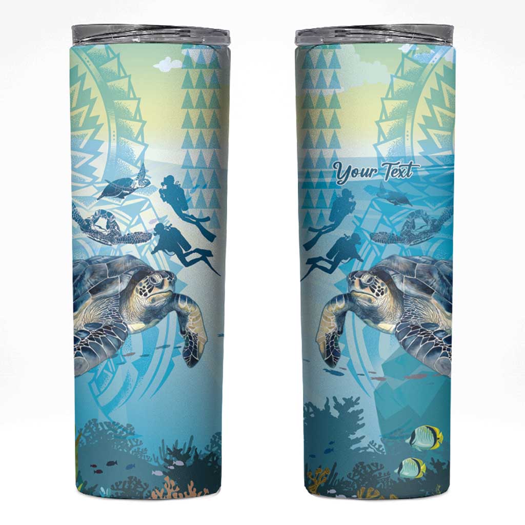 Personalized Snorkeling Hawaii Skinny Tumbler Ocean Lover Hawaiian Kakau Honu Turtle