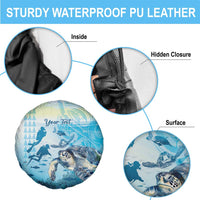 Personalized Snorkeling Hawaii Spare Tire Cover Ocean Lover Hawaiian Kakau Honu Turtle