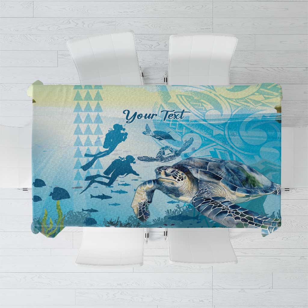 Personalized Snorkeling Hawaii Tablecloth Ocean Lover Hawaiian Kakau Honu Turtle