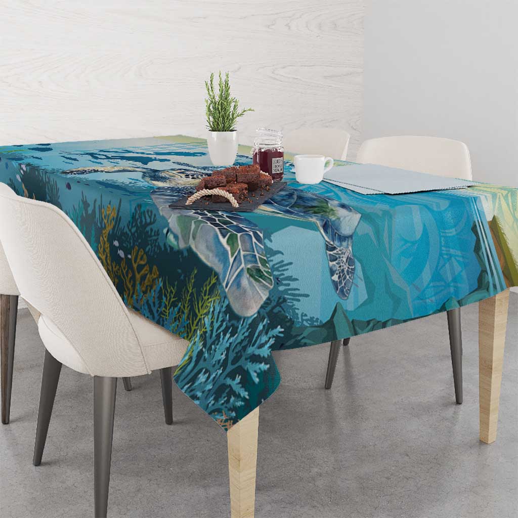Personalized Snorkeling Hawaii Tablecloth Ocean Lover Hawaiian Kakau Honu Turtle
