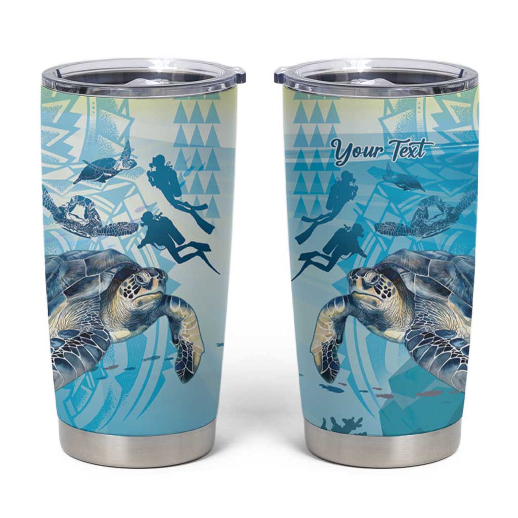 Personalized Snorkeling Hawaii Tumbler Cup Ocean Lover Hawaiian Kakau Honu Turtle