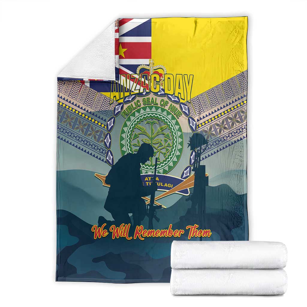 Niue ANZAC Day Blanket We Will Remember Them Camouflage Style