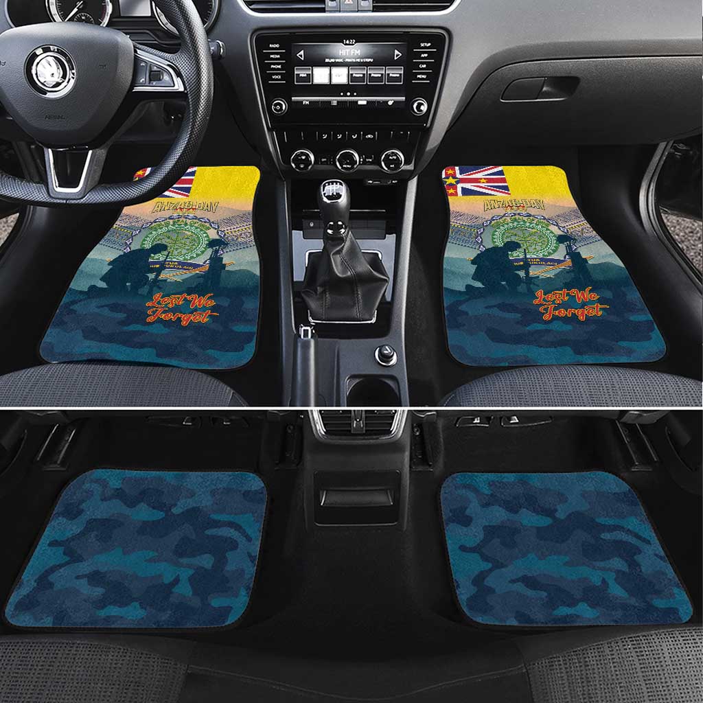 Niue ANZAC Day Car Mats We Will Remember Them Camouflage Style