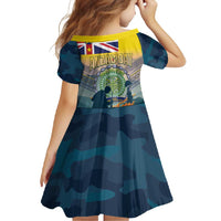 Niue ANZAC Day Family Matching Off Shoulder Maxi Dress and Hawaiian Shirt We Will Remember Them Camouflage Style