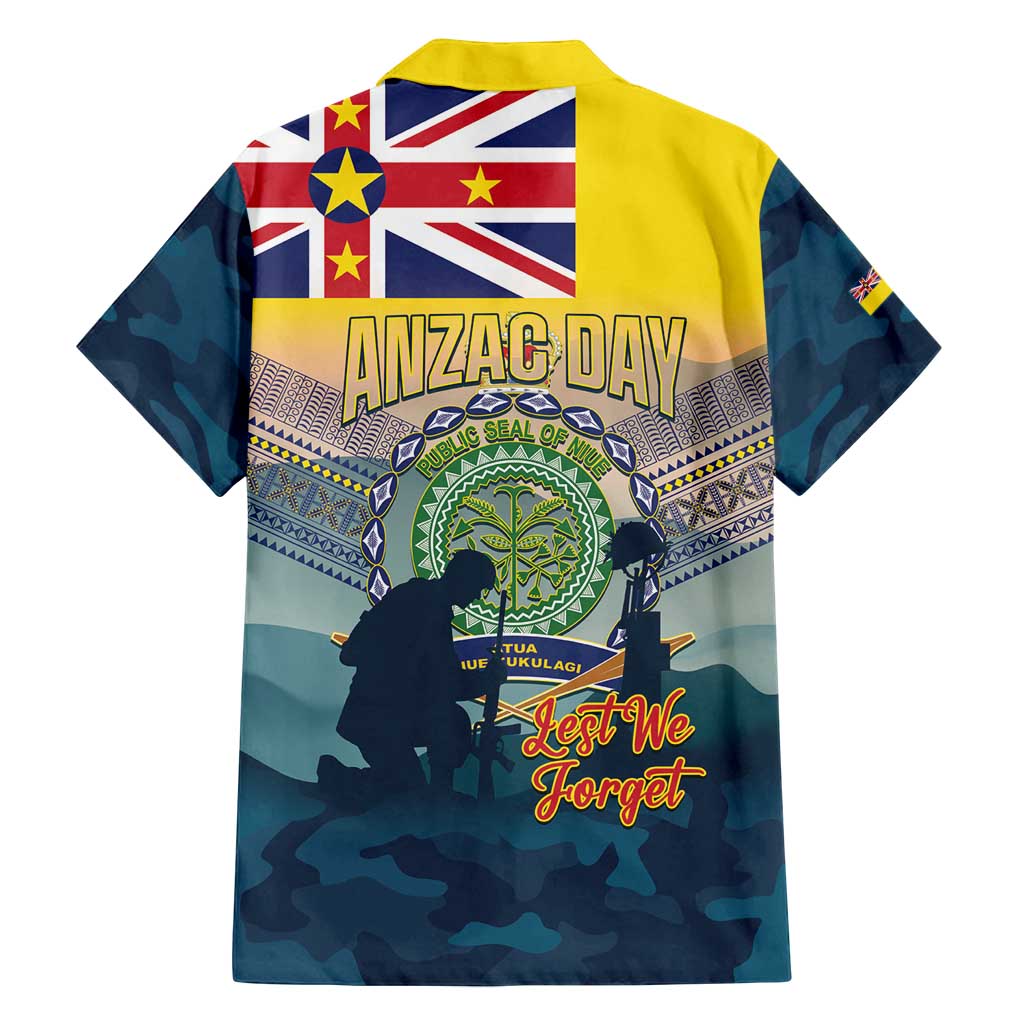 Niue ANZAC Day Family Matching Summer Maxi Dress and Hawaiian Shirt We Will Remember Them Camouflage Style