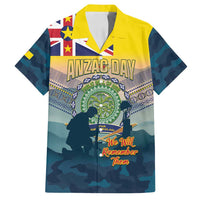 Niue ANZAC Day Family Matching Tank Maxi Dress and Hawaiian Shirt We Will Remember Them Camouflage Style