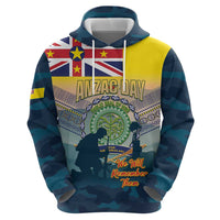 Niue ANZAC Day Hoodie We Will Remember Them Camouflage Style