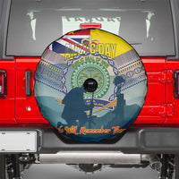 Niue ANZAC Day Spare Tire Cover We Will Remember Them Camouflage Style