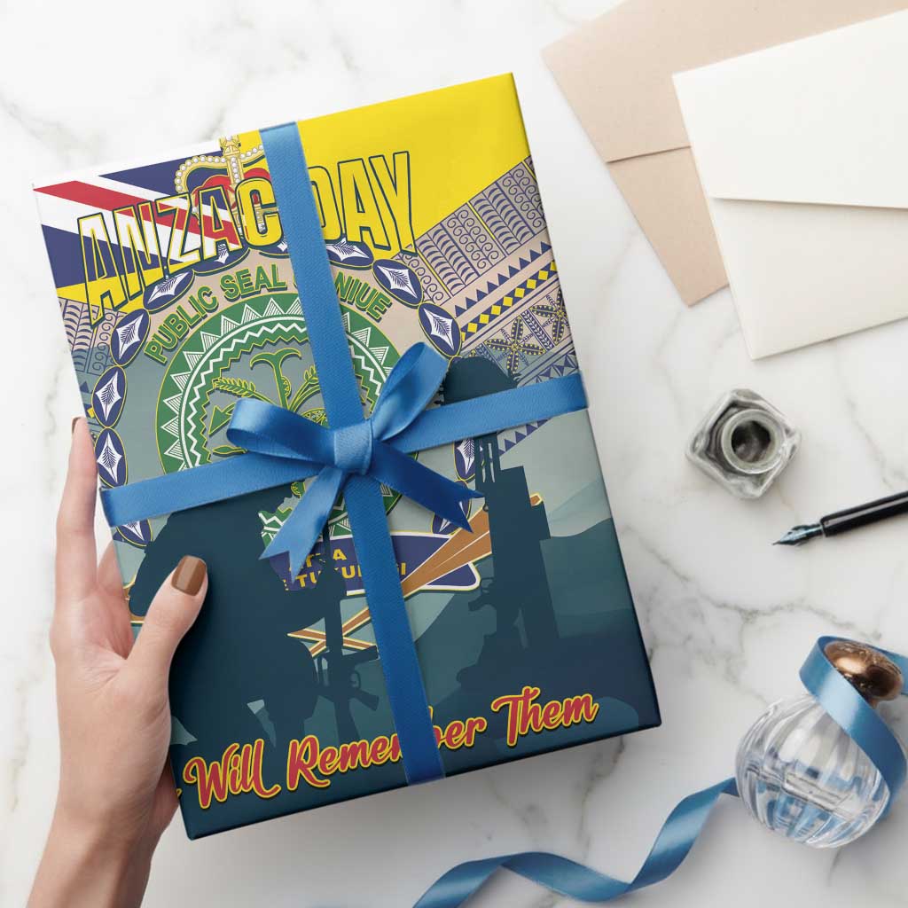 Niue ANZAC Day Wrapping Paper We Will Remember Them Camouflage Style - Polynesian Pride